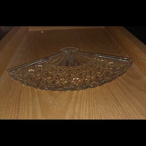 Elegant Fan-Shaped Glass Tray